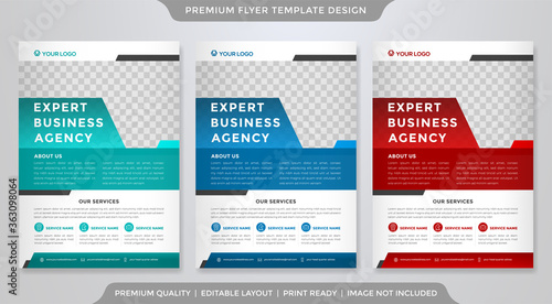 set of business flyer template design with modern style and minimalist concept use for business presentation and promotion kit