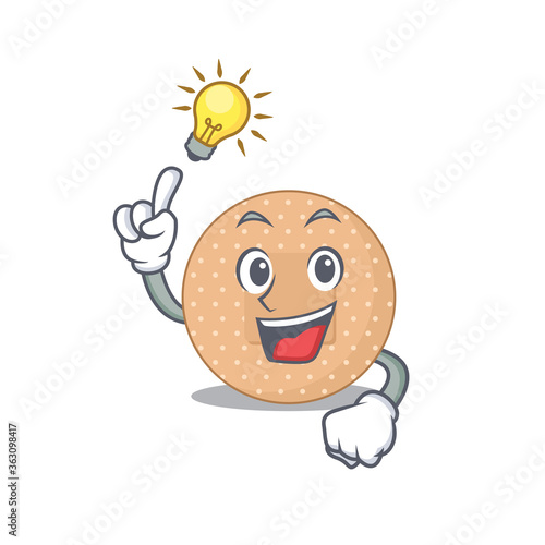 genius rounded bandage Mascot character has an idea gesture