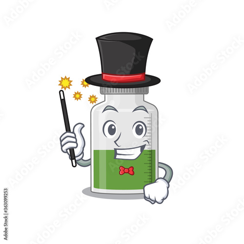 A gorgeous smart Magician of vitamin syrup cartoon design style