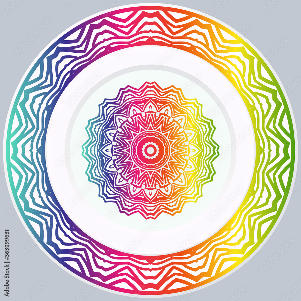 decorative plates for interior design. Empty dish, porcelain plate mock up design. Vector illustration.