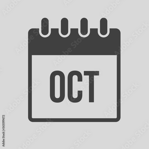 Vector icon day calendar, autumn month October