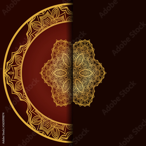 Mandala Invitation or wedding card. Vector illustatration. photo