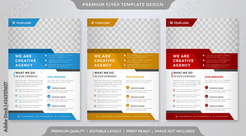 set of business flyer template design with modern style and minimalist concept use for business presentation and promotion kit