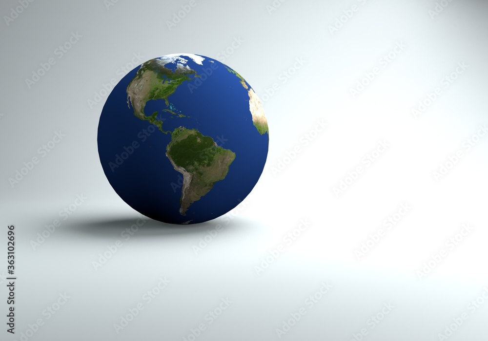 Earth globe isolated on white background.3D illustration