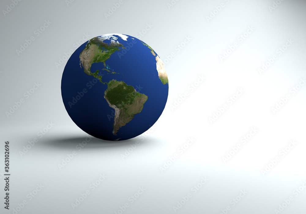 Earth globe isolated on white background.3D illustration Earth globe isolated on white background.3D illustration