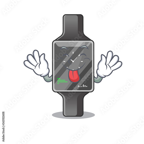 amusing smart watch cartoon picture style with tongue out face