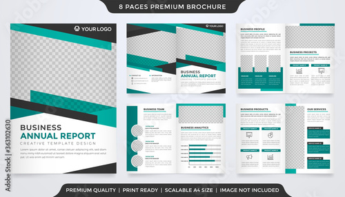 business annual report template design with bifold brochure format use for business profile and proposal