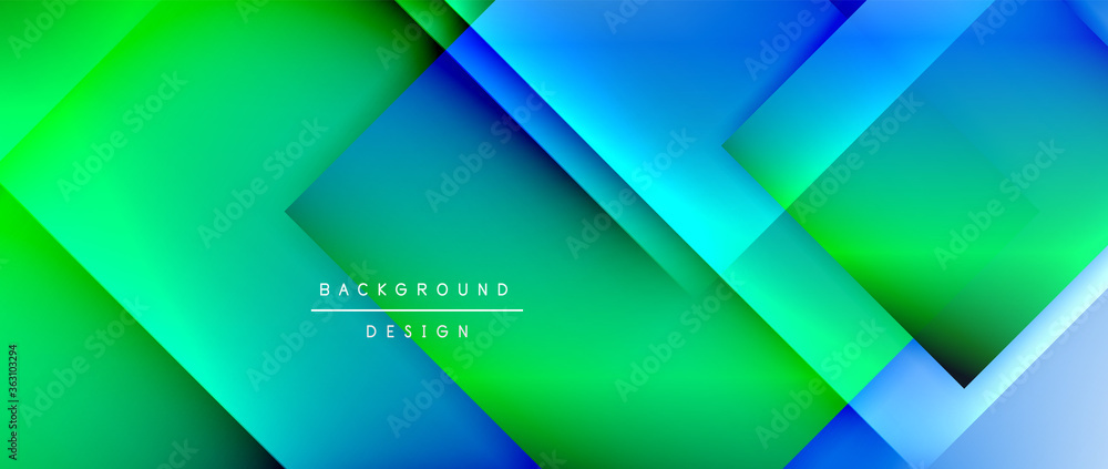 Square shapes composition, fluid gradient geometric abstract background. 3D shadow effects, modern design template - obrazy, fototapety, plakaty 