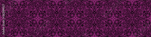 lilac designed stripe from abstract floral elements on black