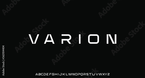 futuristic modern typeface alphabet set