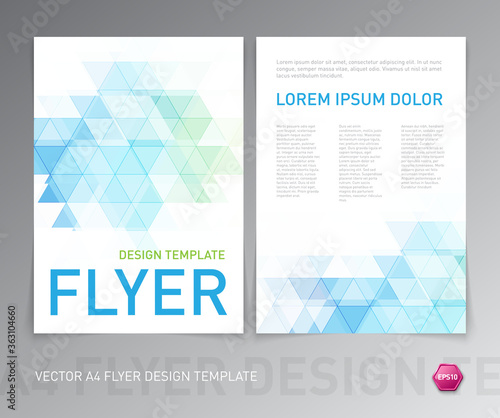 Flyer design template with geometric pattern. leaflet, brochure, print page, banner, cover, poster