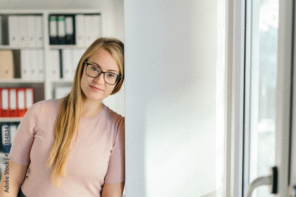 Fototapeta premium Thoughtful laid back young business employee