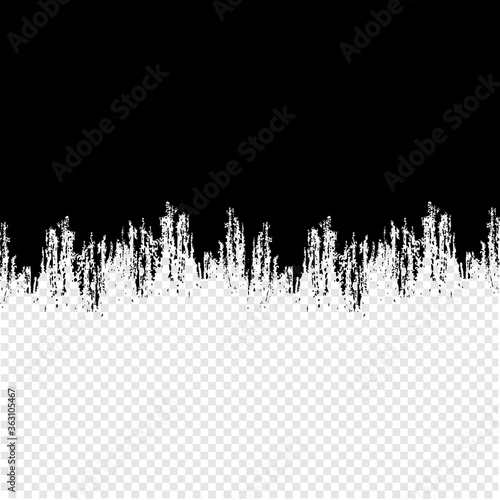 Black Paint Border With Isolated Transparent Background, Vector Illustration