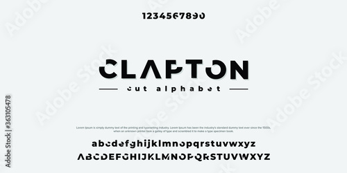 Abstract minimal modern alphabet fonts. Typography technology vector illustration