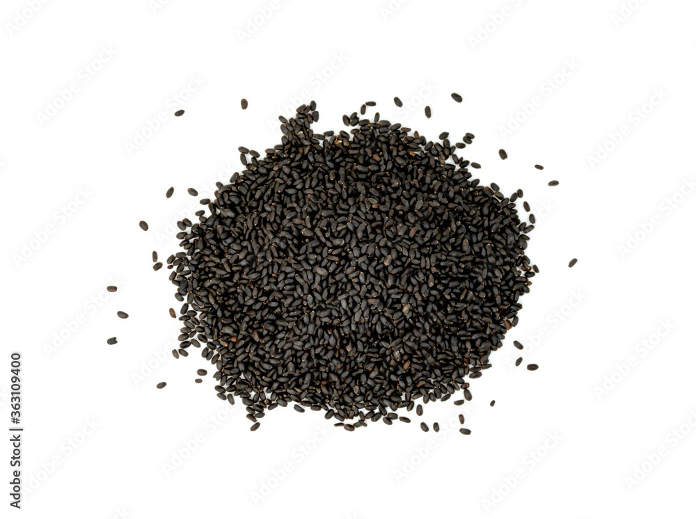 Hairy basil seeds isolated on white background Hairy basil seeds isolated on white background