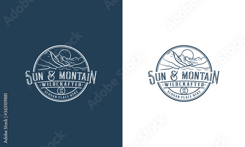Vintage and Badge Mountain Logo Design