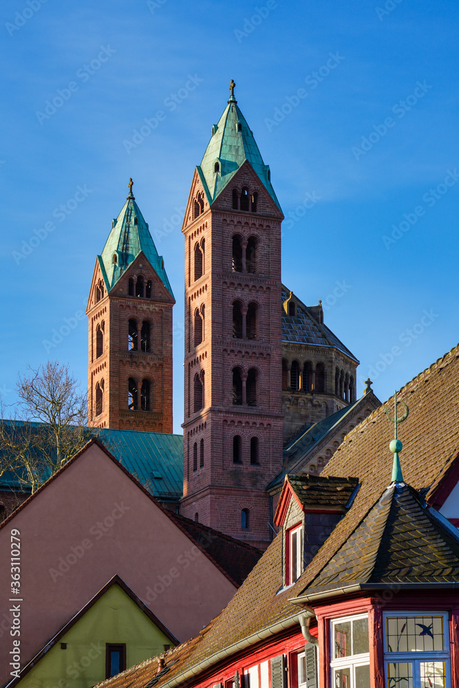 Obraz premium Cathedral in Speyer, Germany. The Imperial Cathedral Basilica of the Assumption