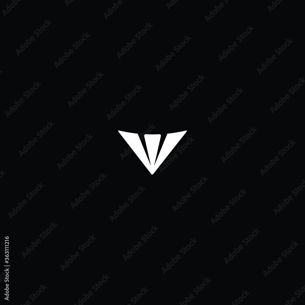 Minimal elegant monogram art logo. Outstanding professional trendy awesome artistic V WV initial based Alphabet icon logo. Premium Business logo white color on black background
