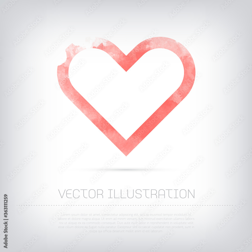 vector watercolor heart