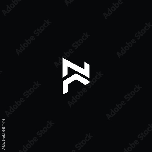 Minimal elegant monogram art logo. Outstanding professional trendy awesome artistic AN NA initial based Alphabet icon logo. Premium Business logo white color on black background
