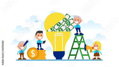 Business people invest in an idea.
