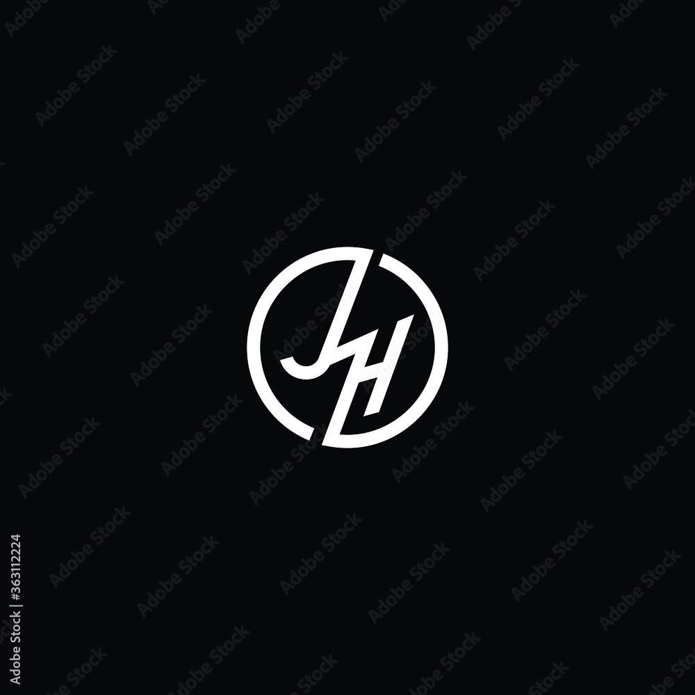 Minimal elegant monogram art logo. Outstanding professional trendy awesome artistic HJ JH initial based Alphabet icon logo. Premium Business logo white color on black background Minimal elegant monogram art logo. Outstanding professional trendy awesome artistic HJ JH initial based Alphabet icon logo. Premium Business logo white color on black background