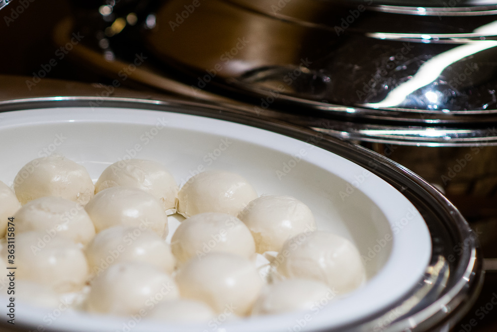 plant steamed bun in white plate plant steamed bun in white plate