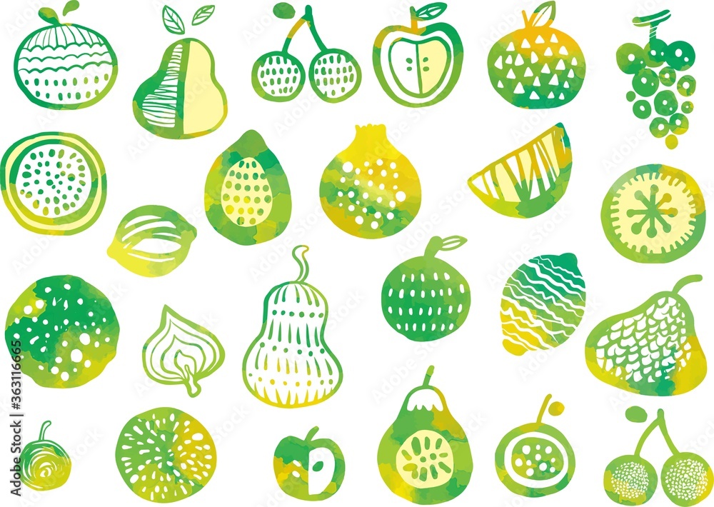 北欧風背景素材 果物 背景 おしゃれ Stock Vector Adobe Stock