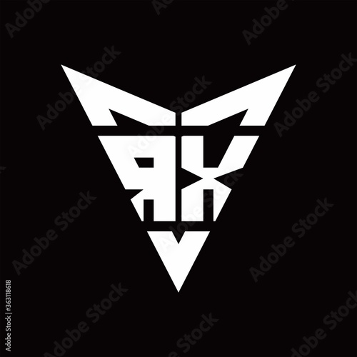 RX Logo monogram with back drop shape logo design template