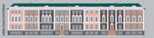 Facade of house. Horizontal format