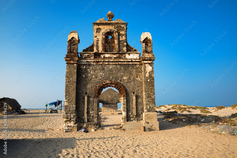 Ruins at Dhanushkodi Beach, Tamil Nadu