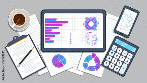 Tablou pe pânză Financial accounting audit concept