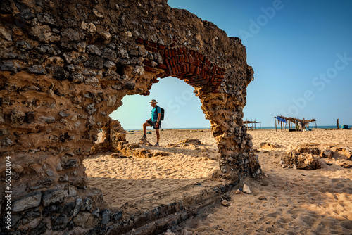 Ruins at Dhanushkodi Beach, Tamil Nadu photo