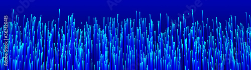 Abstract background of flying blue dots. Space-time illustration. Abstract data flow background. Salute or firework. 3D rendering.