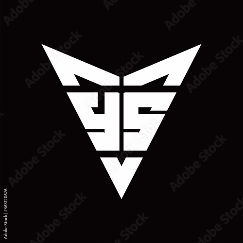 YS Logo monogram with back drop shape logo design template