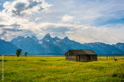 The Grand Teton Ranch, with the mountains in the back.