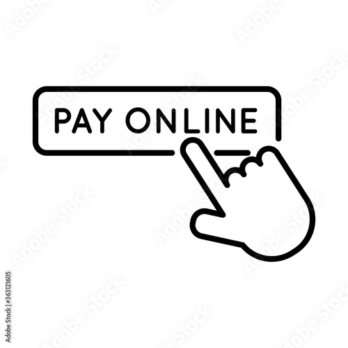 pay online button line style icon