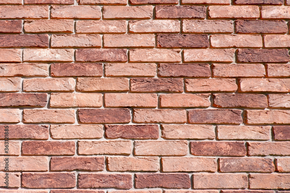 Brick wall texture background. Red brick facade