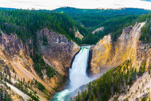The lower fall in Yellowstone National Park, Wyoming.