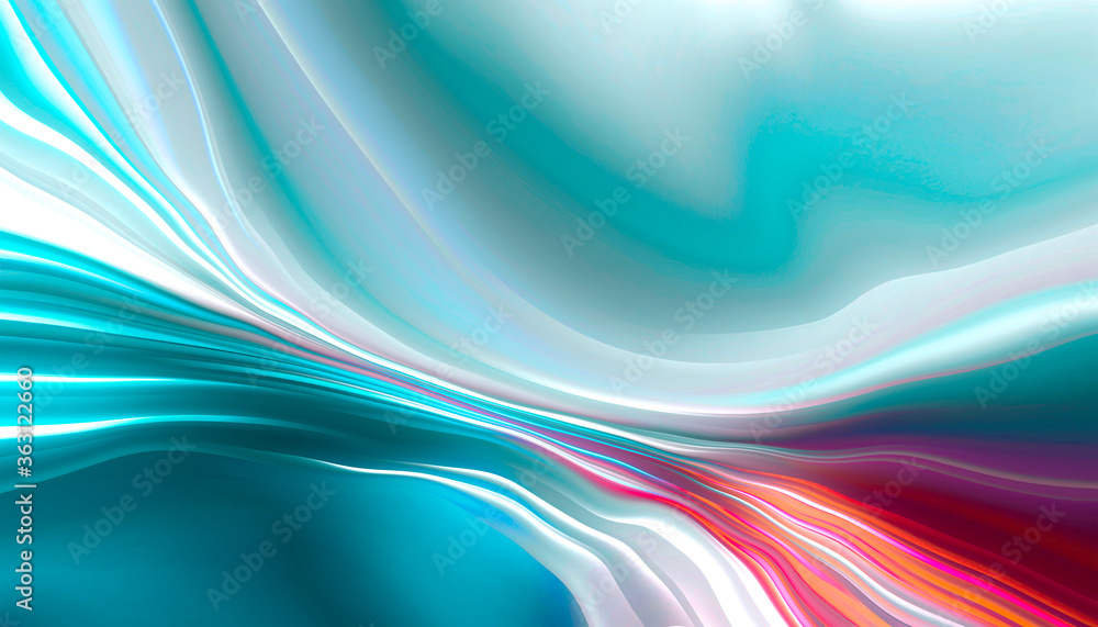 Fototapeta premium Abstract modern background with smooth neon liquid lines. Light lines, bright accent background. Acrylic fluid abstract.