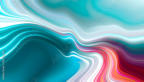 Abstract modern background with smooth neon liquid lines. Light lines  bright accent background. Acrylic fluid abstract.