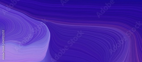 background graphic design with contemporary waves illustration with indigo, medium purple and slate blue color