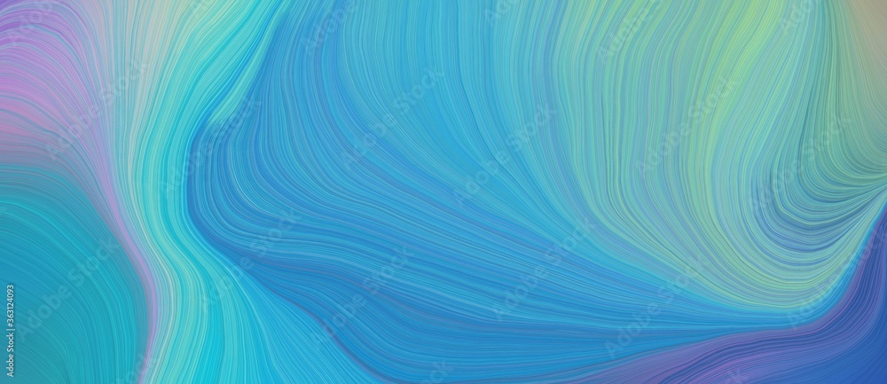 Fototapeta premium background graphic element with modern soft curvy waves background illustration with steel blue, medium aqua marine and light pastel purple color