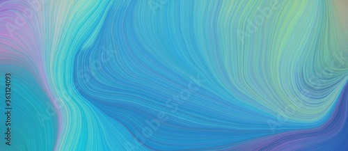 background graphic element with modern soft curvy waves background illustration with steel blue, medium aqua marine and light pastel purple color