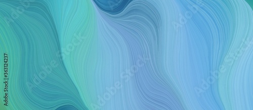 background graphic element with elegant curvy swirl waves background design with medium turquoise, teal blue and sky blue color © Eigens