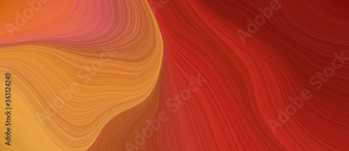 background graphic element with modern soft swirl waves background illustration with firebrick, peru and coffee color