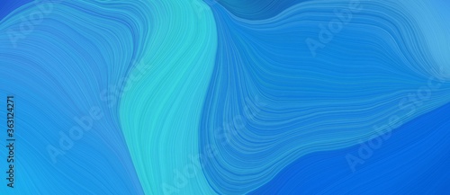 background graphic illustration with curvy background design with dodger blue, turquoise and strong blue color © Eigens