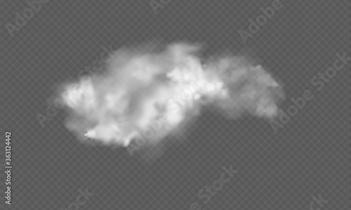 Realistic transparent cloud. Texture of clouds for template decoration, web and print, realistic texture for storm and sky. Vector Illustrations.