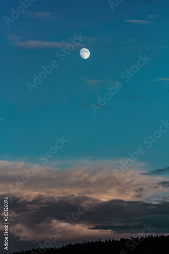 Mondschein am frühen Abend im Hochformat © Ralf Depner