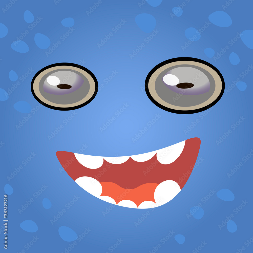 Cartoon face of a monster. Vector illustration.. Cartoon face of a monster. Vector illustration..